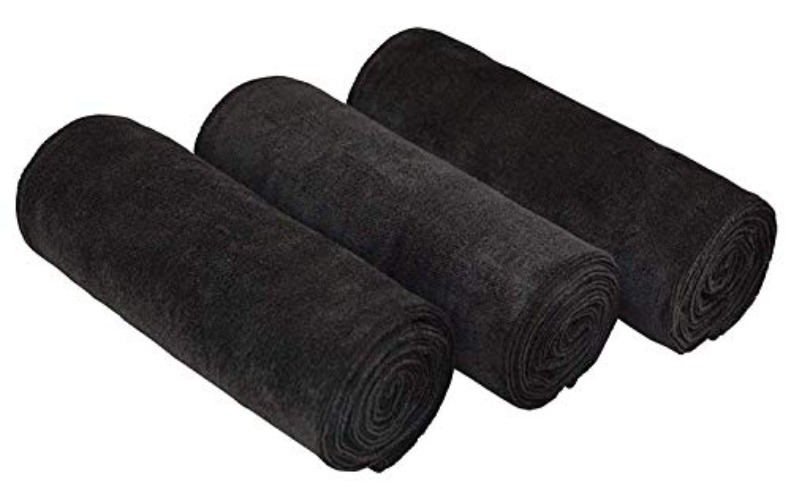 MAYOUTH Microfibre Sports Towels Fast Drying & Absorbent Gym Towel Workout Sweat Towels for Gym Fitness,Yoga, Camping 3-Pack 40cm X80cm (black 3-pack, 40cm X 80cm) - 3-pack Black