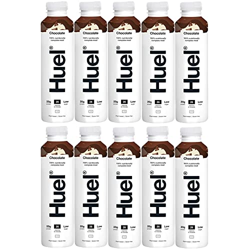 10 x 500ml Vegan Chocolate Drink Natural Shake Meal Vitamins Minerals Low Sugar Protein - Chocolate - 500 ml (Pack of 10)