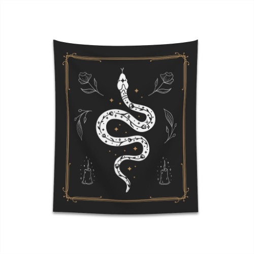Celestial Serpent Printed Wall Tapestry - 57" × 57"