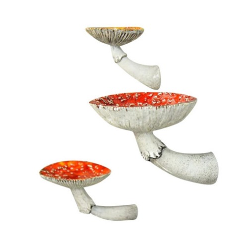Amanita Mushroom Floating Wall Shelf - Set of 3