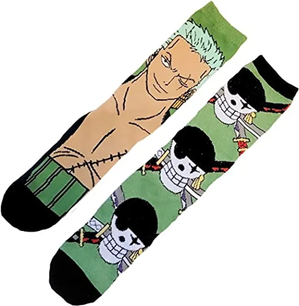 Ripple Junction One Piece Anime Straw Hat Pirates Adult Crew Socks 2-Pairs Officially Licensed - One Size - Multicolor 2