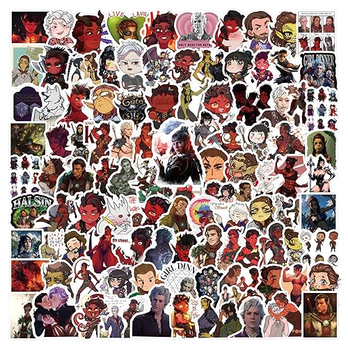 120Pcs Baldur's Gate Stickers Pack, Cute Cartoon Game Vinyl Waterproof Sticker Decals for Water Bottle, Laptop, Phone, Scrapbooking, Journaling Choice for Adults for Party Supply Decor