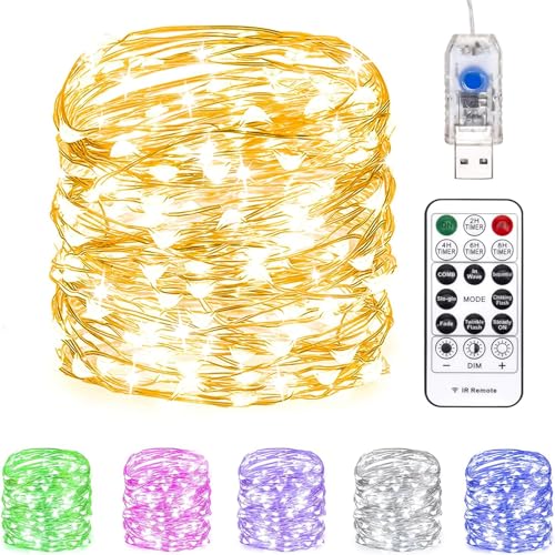 Fairy Lights 66 ft 200 LED USB Twinkle String Lights Plug in