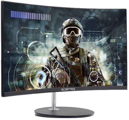 Sceptre Curved 24" 75Hz Professional LED Monitor 1080p 98% sRGB HDMI VGA Build-in Speakers, Machine Black 2021 - 