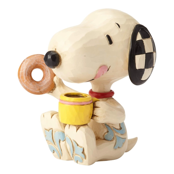 Enesco 6001297 Jim Shore Peanuts Snoopy Donuts and Coffee Miniature Figurine, 3 Inch, Multicolor