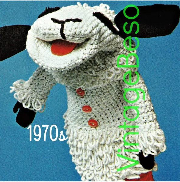 Lamb Chop CROCHET Pattern + Vintage Lamb Chop KNITTING Pattern Toy Sheep Crochet Puppet Toy Sheep Digital • Watermarked PDF Only