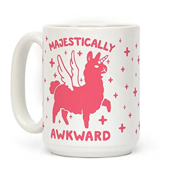 LookHUMAN Majestically Awkward White 15 Ounce Ceramic Coffee Mug