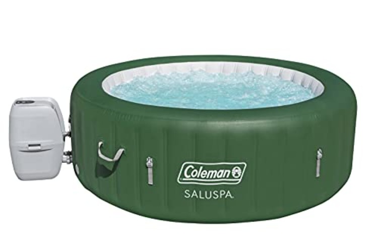 Coleman SaluSpa Inflatable Hot Tub Spa | Portable Hot Tub with Heated Water System and 140 Bubble Jets | Fits Up to 4 People - 4+ Capacity (Forest Green) - Hot Tub
