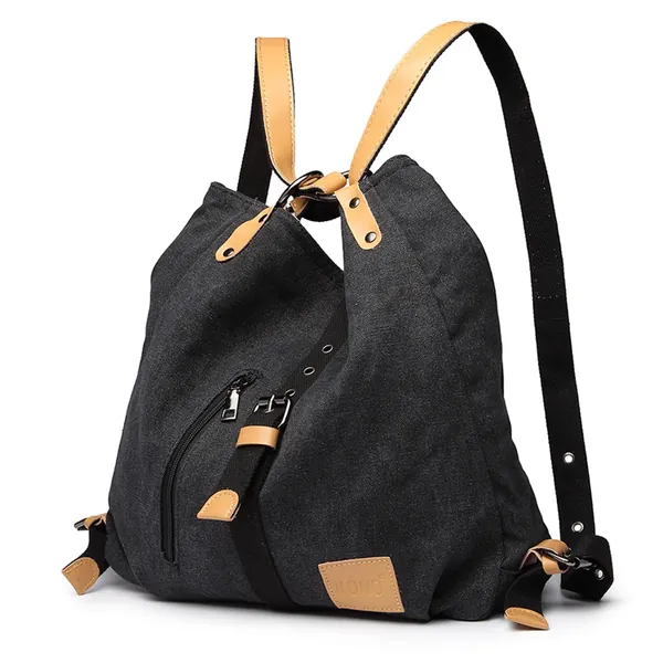 Backpack Purse Handbags for Women Fashion Travel Large Shoulderbags Lightweight Multipurpose Canvas Daypack Bags Black - Large Black-1