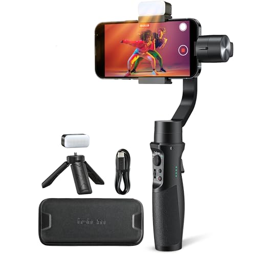 hohem iSteady Mobile+ Kit Gimbal Stabilizer for Smartphone, 3-Axis Phone Gimbal with Fill Light, Ultra-Wide-Angle Mode, 600° Inception, YouTube Vlog Stabilizer for Android and iPhone 15,14,13 PRO Max - iSteady Mobile+ 2024 kit