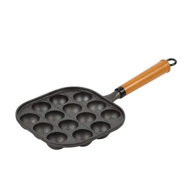 JapanBargain 1794, Takoyaki Pan Cast Iron Takoyaki Maker Skillet Griddle Japanese Octopus Meat Ball Mold Maker, 14 Molds - 16 Molds