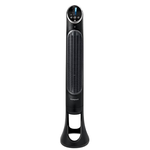 Honeywell HYF290BCM1 QuietSet® 8 Whole Room 40” Tall Tower Fan Home, Bedroom, Office, 75° Oscillation, Remote Control, 8 speeds, Slim Profile, Auto Shut-Off, Portable, Easy-to Use Controls, Black - Black - 8 Speed - Tower Fan