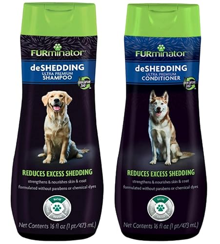 Furminator® Deshedding Ultra Premium Shampoo & Conditioner Bundle. 16oz.
