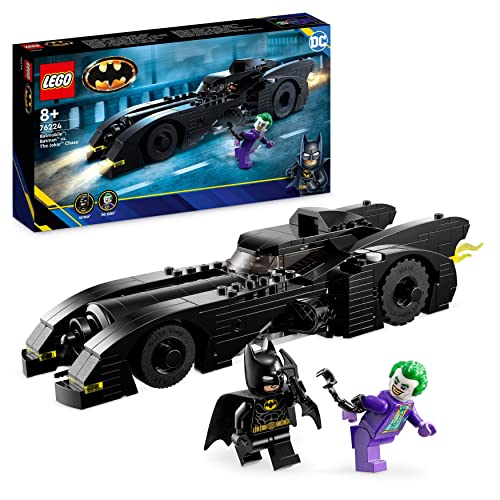 LEGO 76224 DC Batmobile: Batman vs. The Joker Chase Set, Iconic 1989 Batmobile Car Toy and 2 Minifigures, Dark Knight's Vehicle Model with Batarang, Super Hero Gift Idea for Kids, Boys and Girls - Single