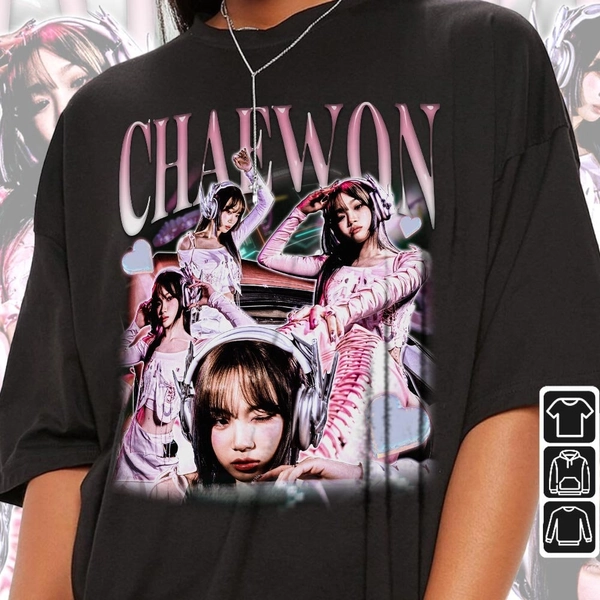 Chaewon Kpop Shirt, Chaewon Perfect Night Album Sweatshirt, Chaewon Le Sserafim Vintage Retro Graphic Music Unisex Gift Fan Hoodie 1810 NVKD