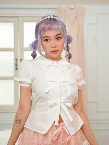 Perfectly Ribboned Blouse White // Presale | L