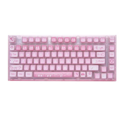 YUNZII X75/X75 PRO Pink 82 Keys Hot Swappable Gasket Transparent Mechanical Keyboard | Wired only / Pink / Crystal Ice Switch