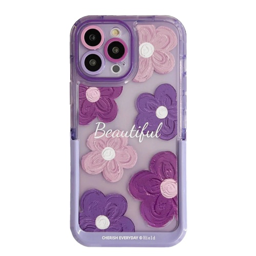 Purple Blooms Floral iPhone Case w/ Stand