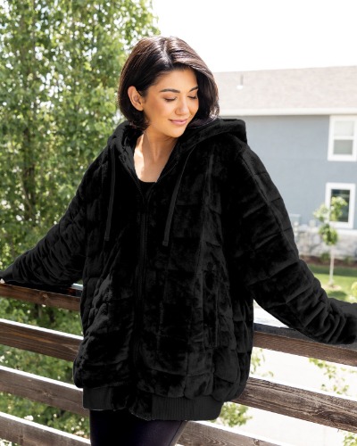 Weighted Therahoodie - Minky Dreamy Black | XXL