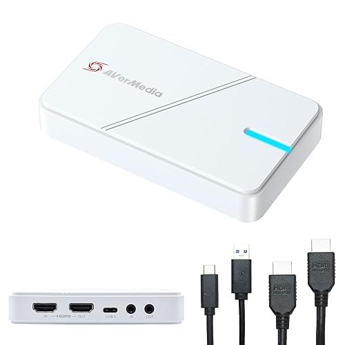 AVerMedia HDMI Capture Card- Gaming, Video Streaming, 4K Capture Card for PS5, Xbox Series X/S, Xbox One, PS4, Switch, Windows 11 / Mac Os12, HDR & VRR Support - GC551G2 Live Gamer Extreme 3 White - 4K30 VRR - GC551G2 white