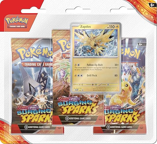Pokemon TCG: Scarlet & Violet - Surging Sparks Three-Booster Zapdos