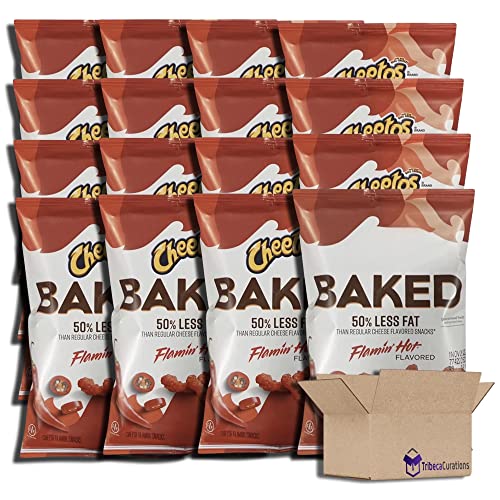 Baked Crunchy Flamin' Hot Corn Snacks Value Pack by Tribeca Curations | .88 Ounce | Flamin' Hot | Pack of 16