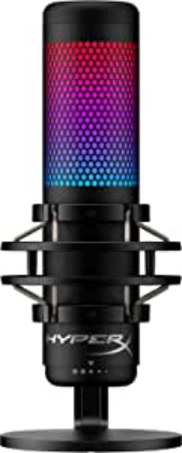 HyperX QuadCast S – RGB USB Condenser Microphone for PC, PS4, PS5 and Mac, Anti-Vibration Shock Mount, 4 Polar Patterns, Pop Filter, Gain Control, Gaming, Streaming, Podcasts, Twitch, YouTube, Discord - RGB Lighting QuadCast S Microphone