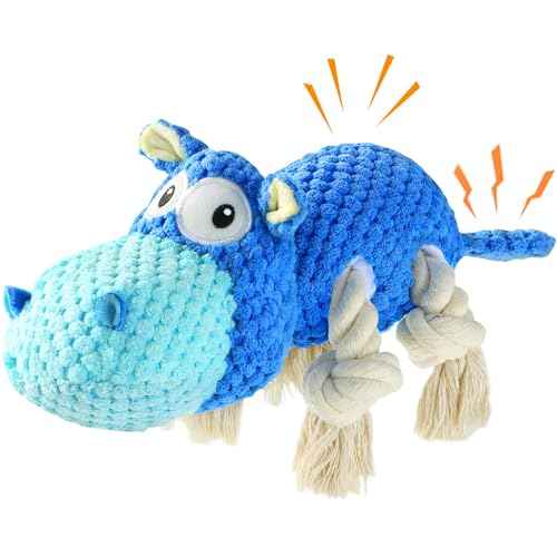 Tooptate Dog Toys for Aggressive Chewers - Dog Toys to Keep Them Busy Squeaky Dog Toys for Large Dogs - Blue