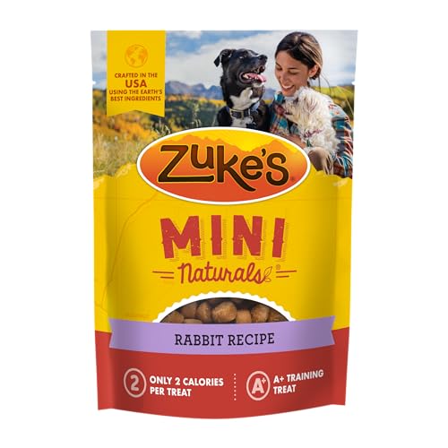 Zuke’s Mini Naturals Soft And Chewy Dog Treats For Training Pouch, Natural Treat Bites With Rabbit Recipe - 16.0 OZ Bag - 1 Pound (Pack of 1)