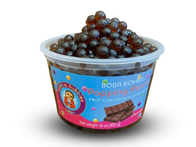 CHOCOLATE Popping / Bursting Boba Pearls / Boba Bombs / Dessert Topping by Buddha Bubbles Boba