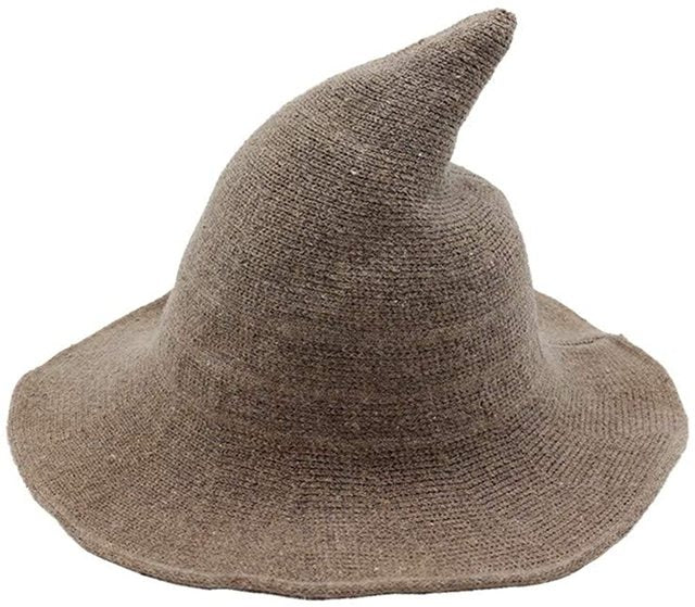 Witch Pointed Hat (Mutiple Colors) - khaki / Wool