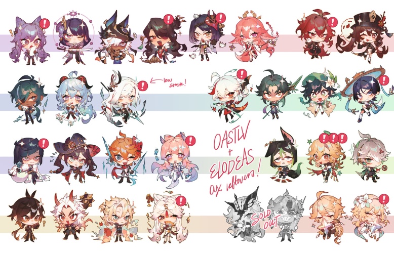 [Genshin Impact] Acrylic Charms (AX Leftover Sale)