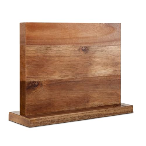Modern Innovations Magnetic Knife Block, Double-Sided Magnet Knife Holder Stand, With Strong Enhanced Magnets, Kitchen Counter Organization Storage Rack, Wood Stand, Utensil Holders - 12" x 12"