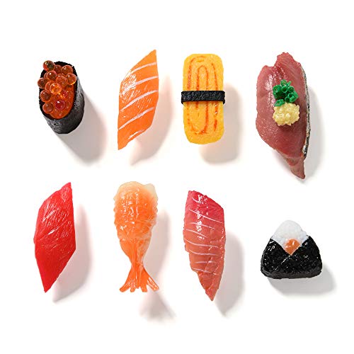 HEY FOLY Cute Sushi Fridge Magnet Japenese Food Fun Magnets for Refrigerator Whiteboard, Fake Sushi Food Play Toys for Dollhouse Cake Kitchen Decoration Gifts - Orange