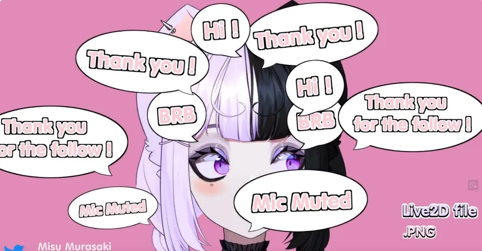 Vtuber Asset Bundles Pack (18 Asset) by Misu Murasaki
