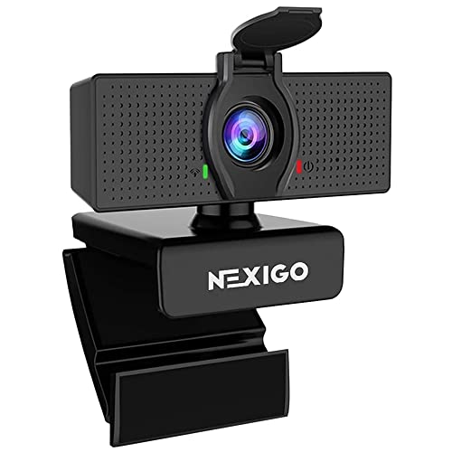 NexiGo N60 1080P Webcam, Full HD avec Microphone, Champ de Vision Ajustable, Zoom, Logiciel de contrôle et de Protection de la Vie privée, Caméra d’Ordinateur USB, pour Zoom/Skype/Teams