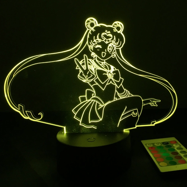 Sailor Moon LED Light Usagi Tsukino Bedroom Lights Sailor Moon Kawaii Room Decor - A