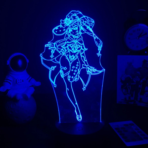 Mona Gesnhin Impact Night Light Genshin LED Desktop Lamp - A