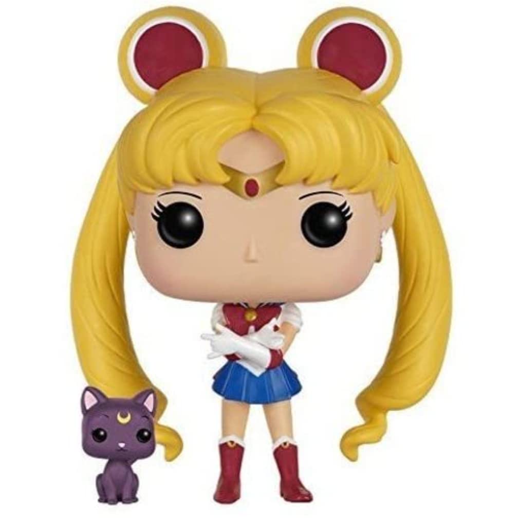 Funko POP Anime: Sailor Moon with Luna Action Figure,Multi,3.75 inches