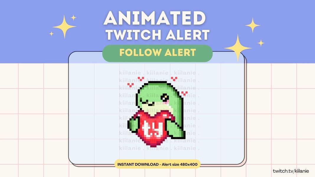 Animated Nessie Twitch Alert | Kawaii Pixel Art Apex Legends | Follow Gift Subs Bits Alert - Stream Overlay Streamelements & Streamlabs