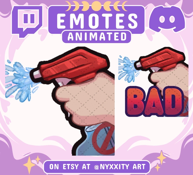 Animated Spray Bottle Twitch Emote | Funny Bad Spray Bottle Emote for Streamer and Discord | Silly Water Bottle Emote for Stream Community