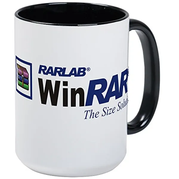 CafePress Large Winrar Mug 15 oz (444 ml) Ceramic Coffee Mug - White/Black Inside