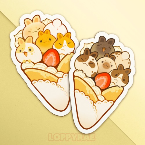 "Bunny Crepe" Vinyl Sticker - Chocolate