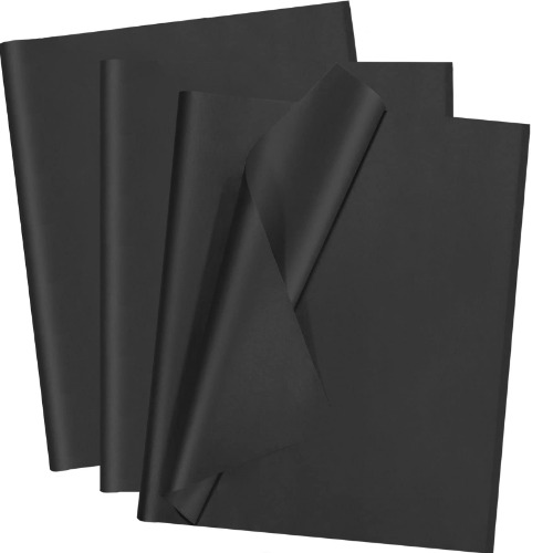 100 Sheets Black Tissue Paper - Artdly 14 x 20 Inches Recyclable Black Wrapping Paper Bulk for Weddings Birthday DIY Project Christmas Gift wrapping Crafts Decor - black