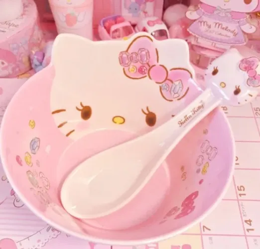 hello kitty spoon + bowl