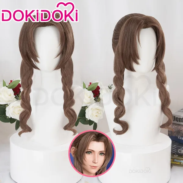 【Ready For Ship】DokiDoki Game FFVII Aerith Cosplay Wig Women Blonde Hair  Final Fantasy VII Aerith Gainsborough