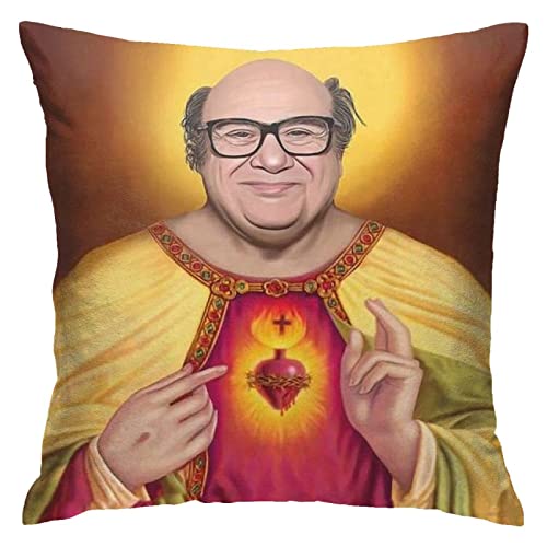 YHEAUN Lord and Savior Danny Jesus Devito Decorative Throw Pillow Covers For Sofa Couch Cushion Pillow Cases 18x18 Inch, One Size, (220219)