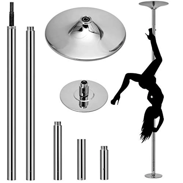 OFCOSO Professional Dancing Pole 45mm Spinning Pole Portable Removable Spinning Dancing Pole Dance Kit Adjustable Height Spinning Pole for Exercise Club Party Pub Home