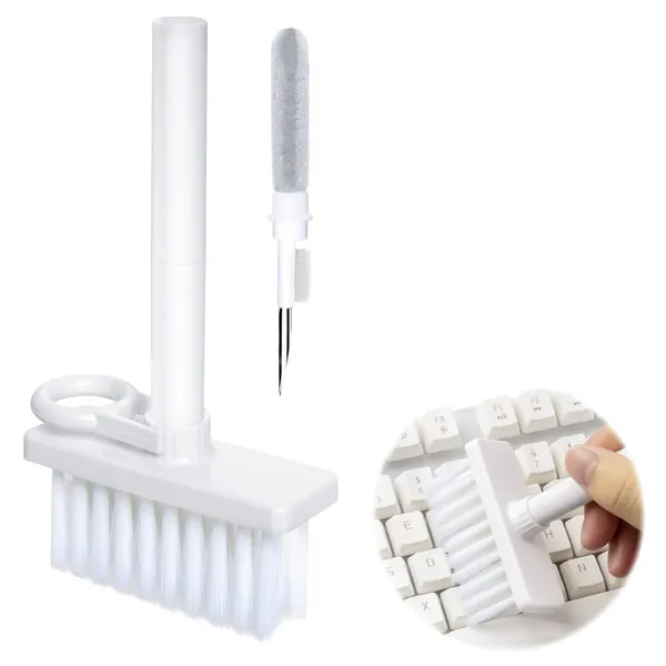 2022 New Cleaner Kit for Keyboard Soft Brush 5 in 1 Multifunction Computer Cleaning Tools Kit with Keycap Puller - White