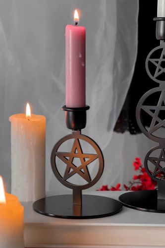 Pentagram Candlestick [SMALL] | One Size / Black / 100% Metal